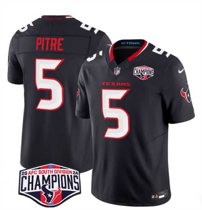 Men%27s Houston Texans #5 Jalen Pitre Navy F.U.S.E. 2024 AFC South Division Champions Vapor Limited Stitched Jersey